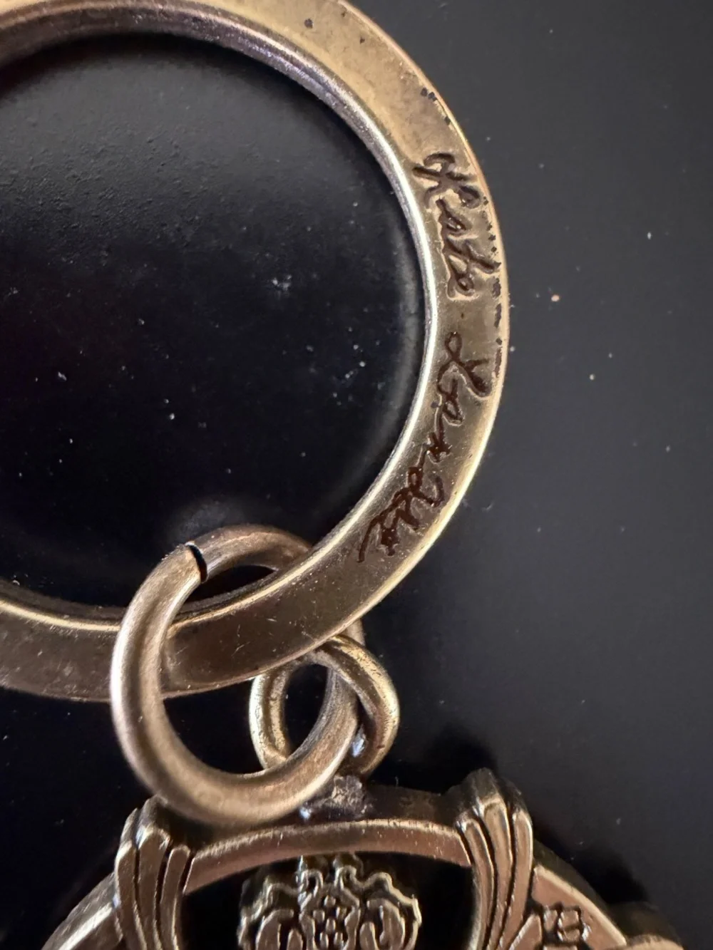 Vintage Kate Lindsay Gold Art Key Chain Rare Excellent Condition